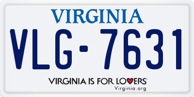VA license plate VLG7631