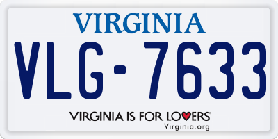 VA license plate VLG7633