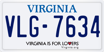 VA license plate VLG7634