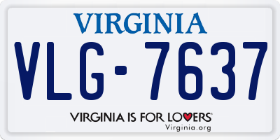 VA license plate VLG7637