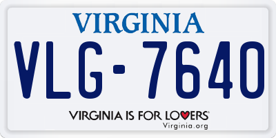 VA license plate VLG7640