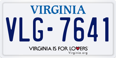 VA license plate VLG7641