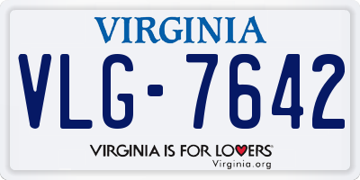 VA license plate VLG7642