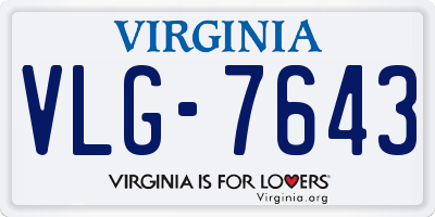 VA license plate VLG7643