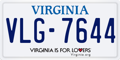 VA license plate VLG7644