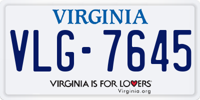 VA license plate VLG7645