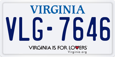 VA license plate VLG7646