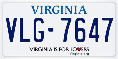 VA license plate VLG7647