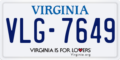 VA license plate VLG7649