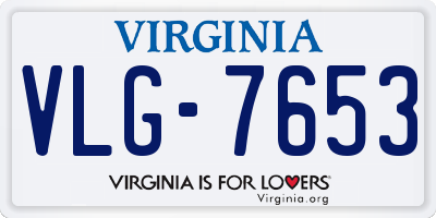 VA license plate VLG7653