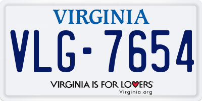 VA license plate VLG7654