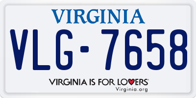 VA license plate VLG7658