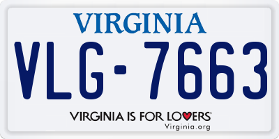 VA license plate VLG7663