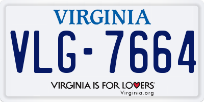 VA license plate VLG7664