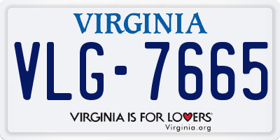 VA license plate VLG7665