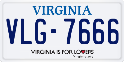 VA license plate VLG7666