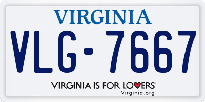 VA license plate VLG7667