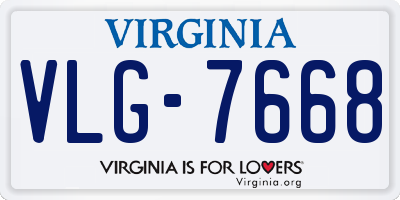 VA license plate VLG7668