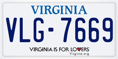 VA license plate VLG7669