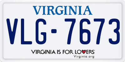 VA license plate VLG7673