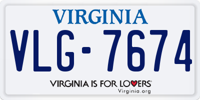 VA license plate VLG7674
