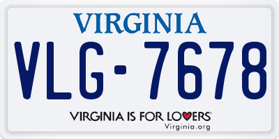 VA license plate VLG7678