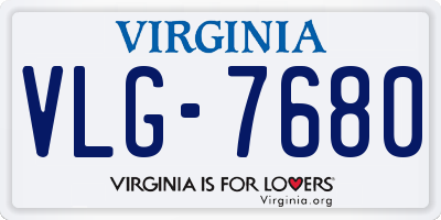 VA license plate VLG7680