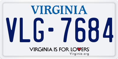 VA license plate VLG7684