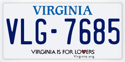 VA license plate VLG7685