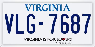 VA license plate VLG7687