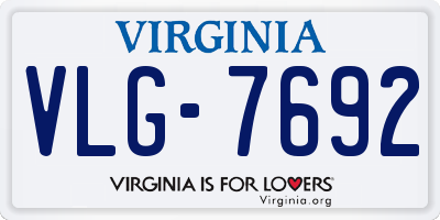 VA license plate VLG7692