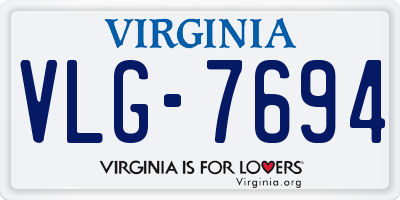 VA license plate VLG7694