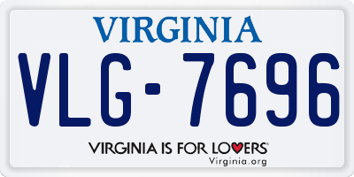 VA license plate VLG7696
