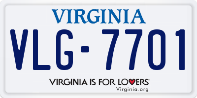 VA license plate VLG7701