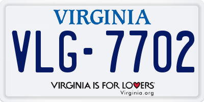 VA license plate VLG7702