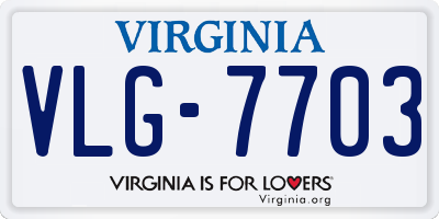 VA license plate VLG7703