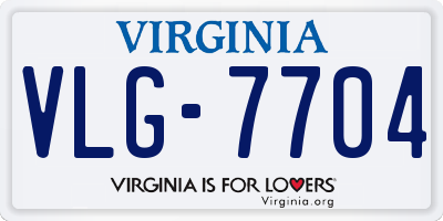 VA license plate VLG7704
