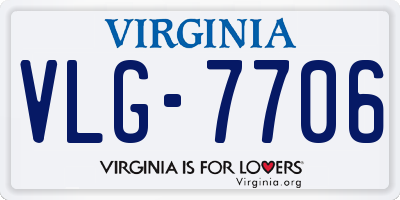 VA license plate VLG7706