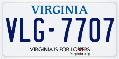 VA license plate VLG7707