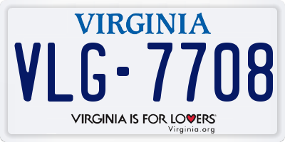 VA license plate VLG7708