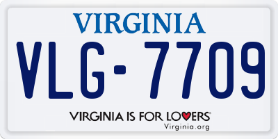 VA license plate VLG7709