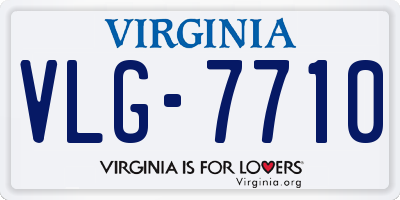VA license plate VLG7710
