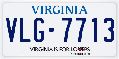VA license plate VLG7713