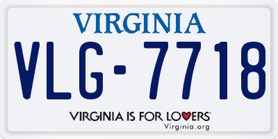 VA license plate VLG7718