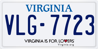 VA license plate VLG7723