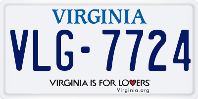 VA license plate VLG7724