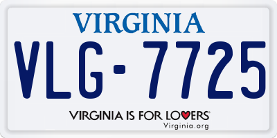 VA license plate VLG7725