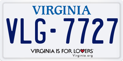 VA license plate VLG7727