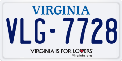 VA license plate VLG7728