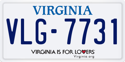 VA license plate VLG7731